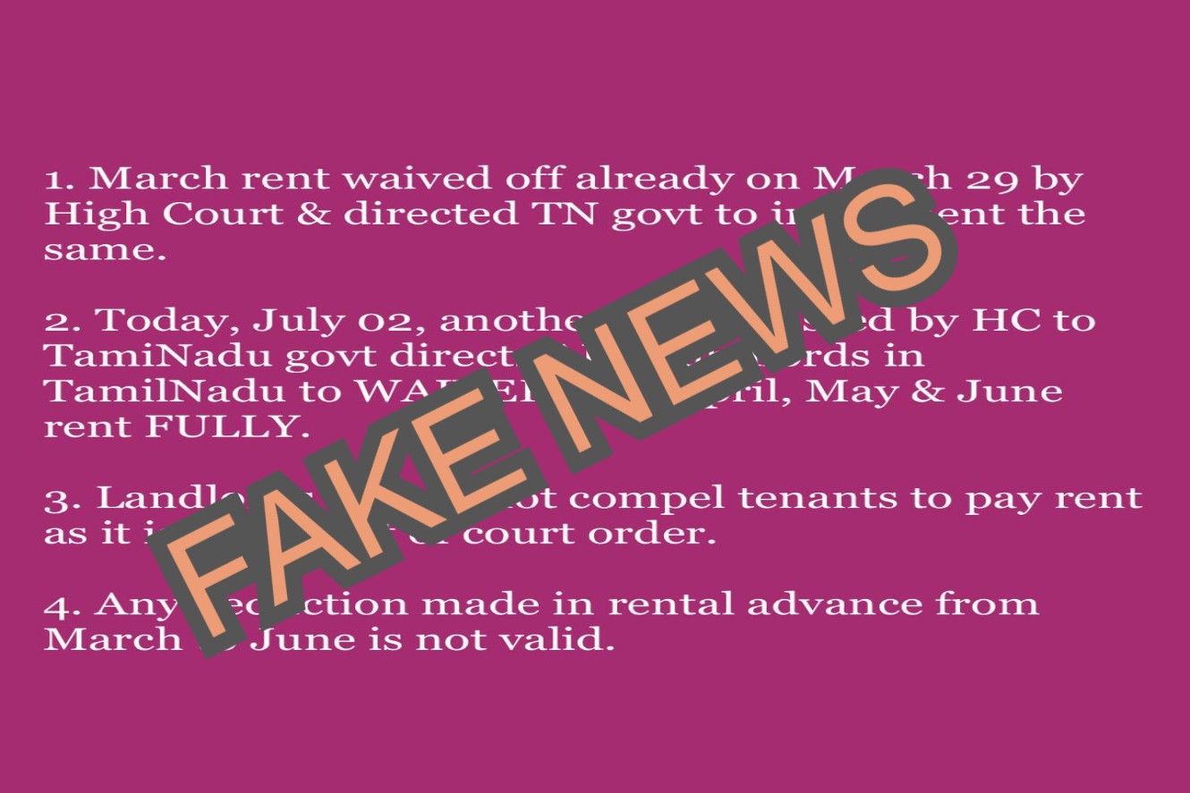 Fact Check: Has The Madras High Court Issued Any Order To Waive Rent ...