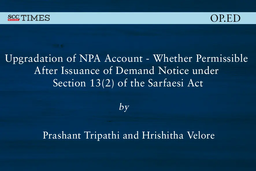 Upgradation of NPA Account